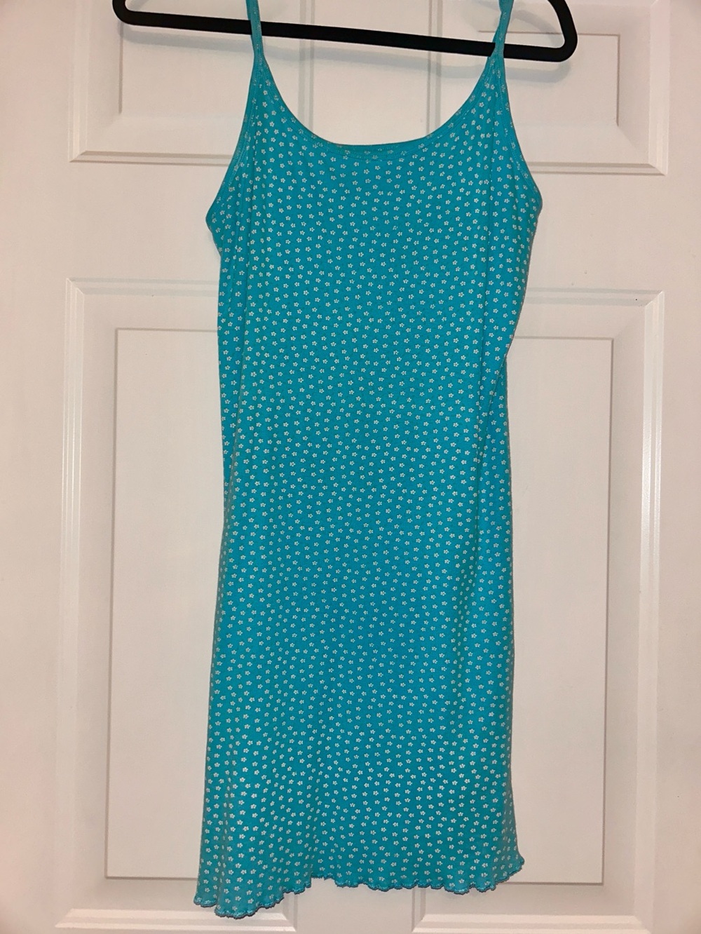 La Norte Floral Spaghetti Strap Chemise S Blue Slip Nightie Italian Lounge
